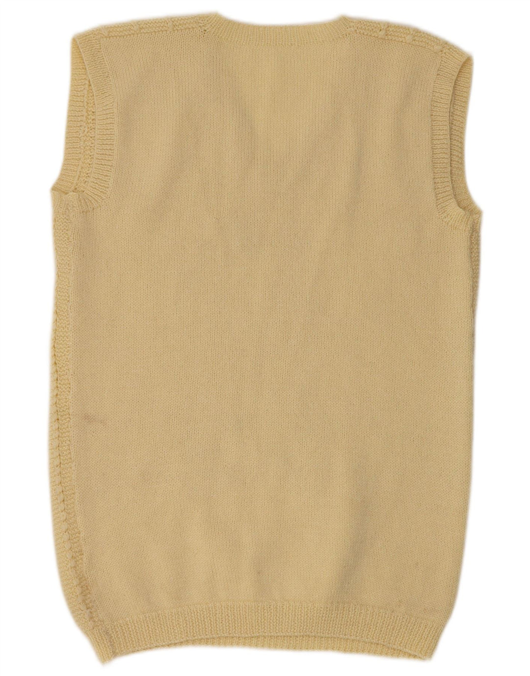 Vintage Dame Vest Tank Top UK 14 Large Yellow