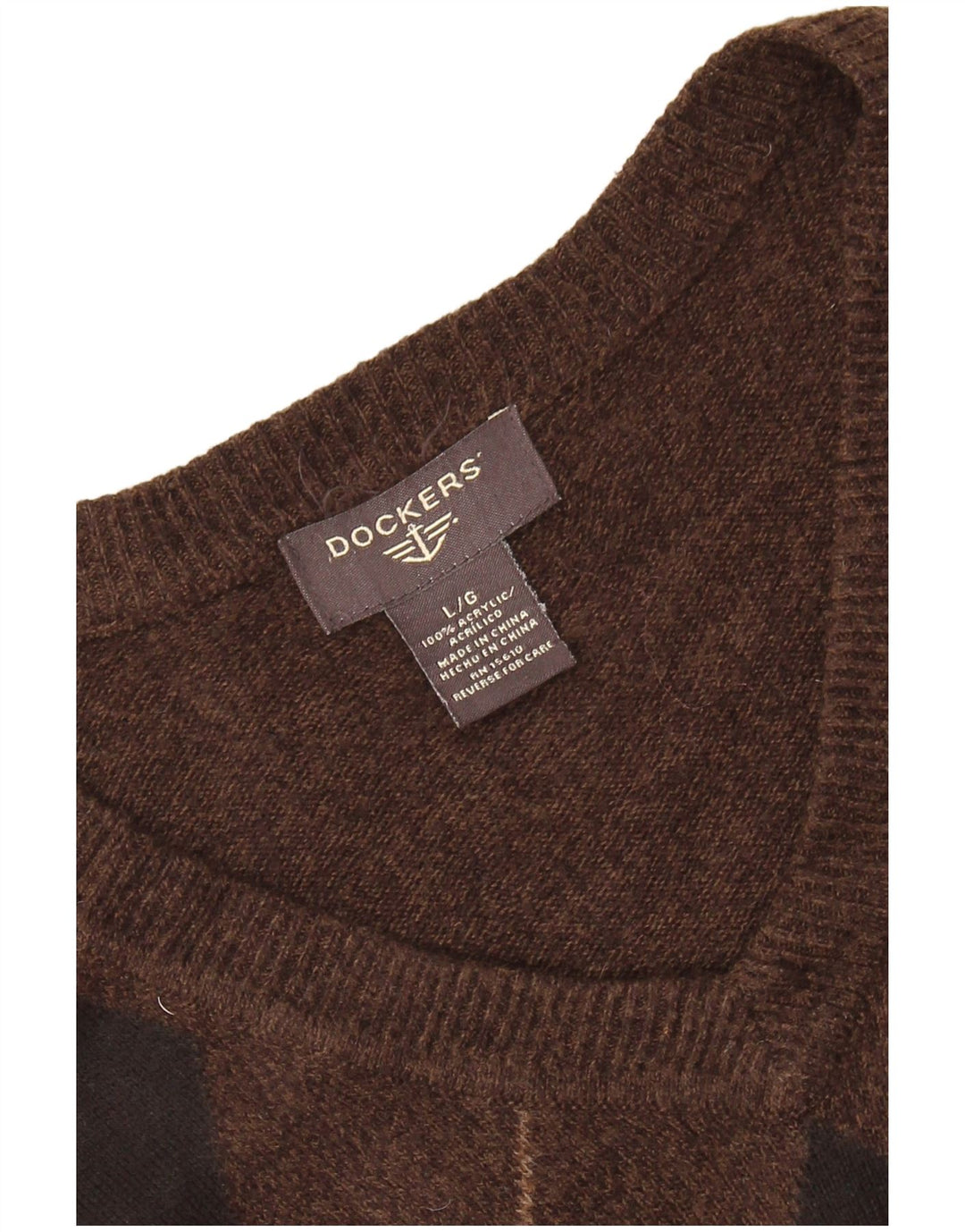 DOCKERS Vest Tank Top Stor Brun Argyle/Diamant Akryl