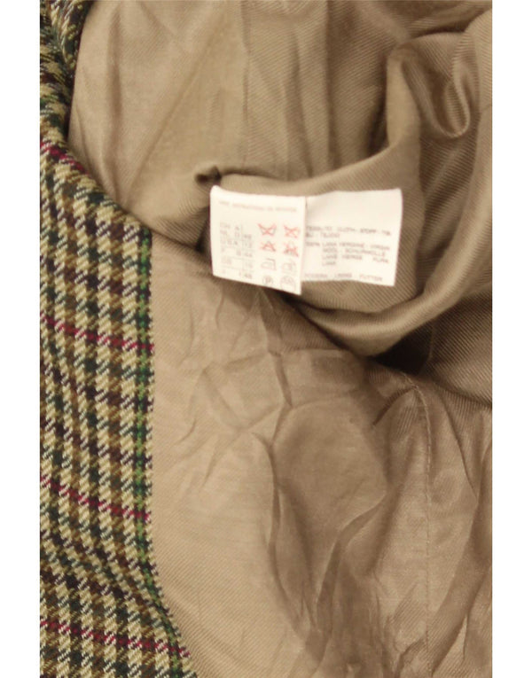 Max Mara Dame Weekend Blazer Jacket UK 16 Large Green Houndstooth