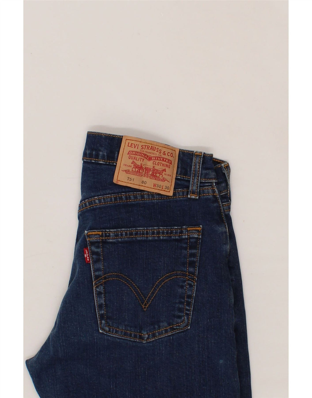 LEVI'S Mens 751 Capri Straight Jeans W30 L18 Blue Vintage Levi's and Second-Hand Levi's from Messina Hembry 
