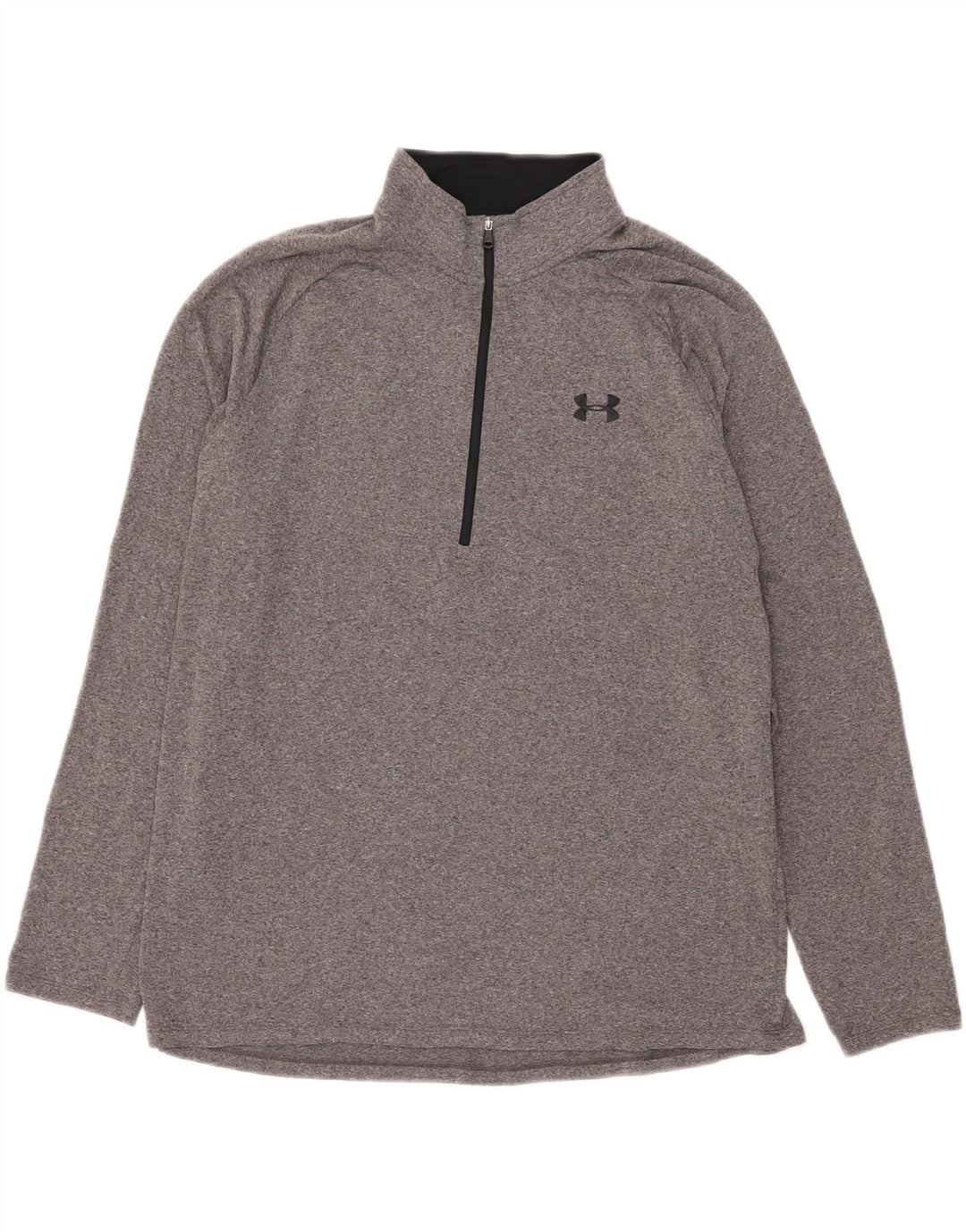 Under Armour Herre Heat Gear Zip Neck Pullover Træningsdragt Top XL Grå