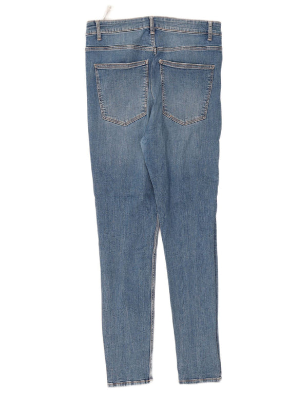 Zara Dame Højtalje Skinny Jeans EU 42 Large W32 L28 Blå
