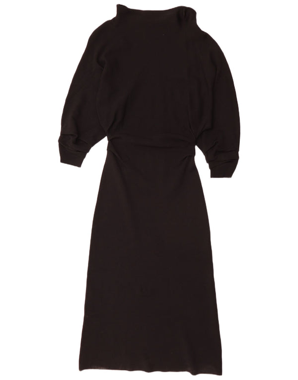 Zara Langærmet Maxikjole til kvinder UK 8 Small Black Viscose