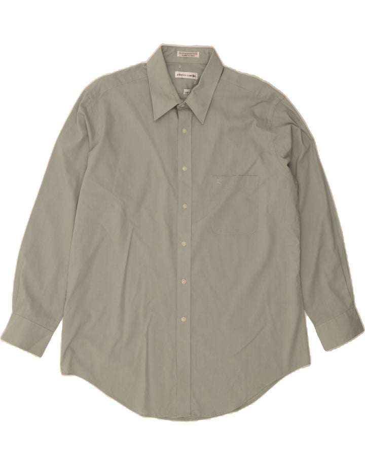 PIERRE CARDIN Mens Shirt Size 16 1/2 Large Grey Cotton Vintage Pierre Cardin and Second-Hand Pierre Cardin from Messina Hembry 