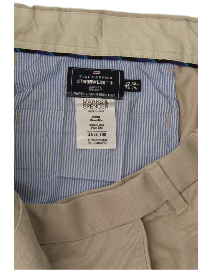 Marks & Spencer Herre Blue Harbor Lige Chinobukser W38 L29 Beige
