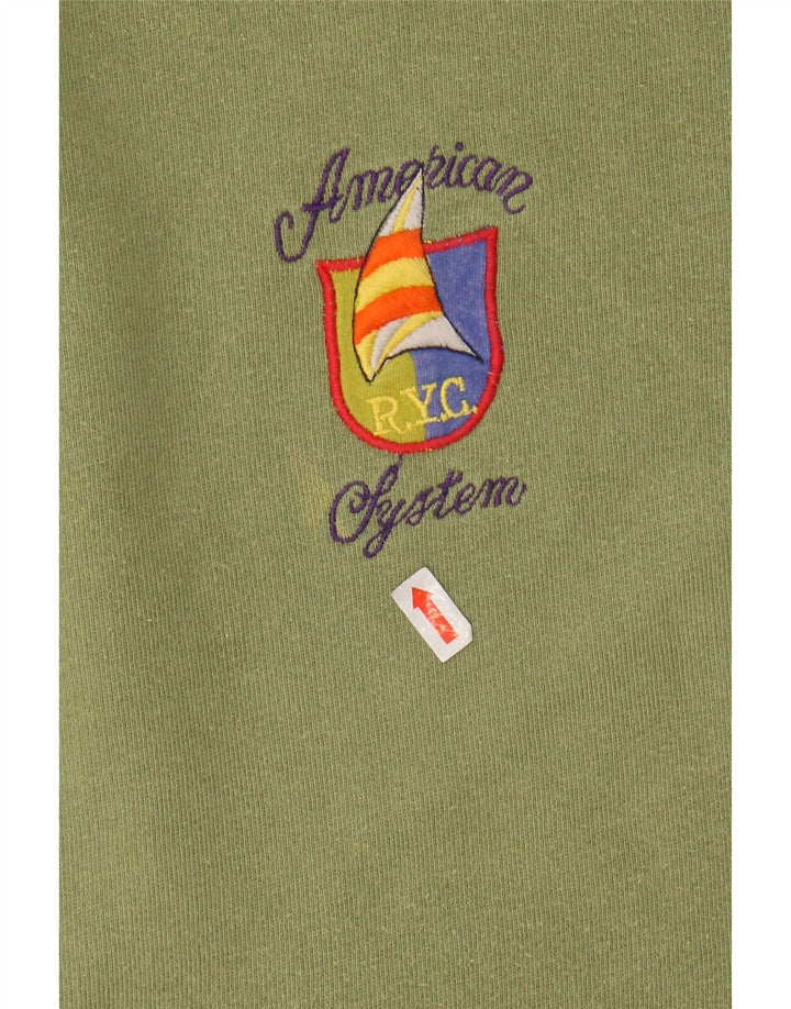 AMERICAN SYSTEM Herre Sweatshirt Jumper Small Khaki Bomuld