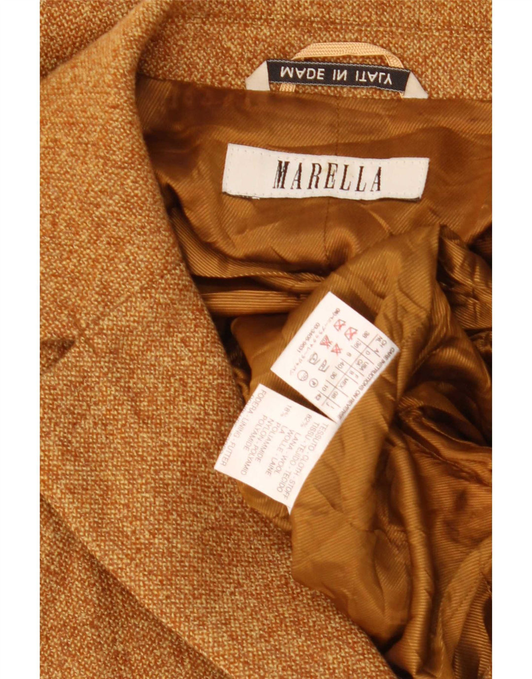 Marella Womens Crop 3-knaps blazerjakke UK 10 Lille brun uld