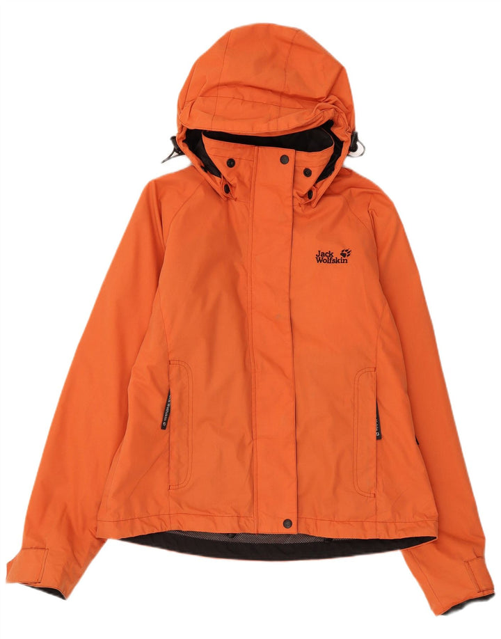 Jack Wolfskin Dame Hættevindjakke UK 10 Small Orange Polyester