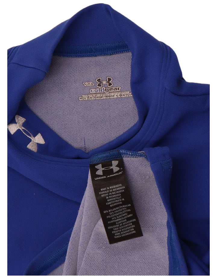 Under Armour Boys Top Langærmet 13-14 år XL Blå Nylon