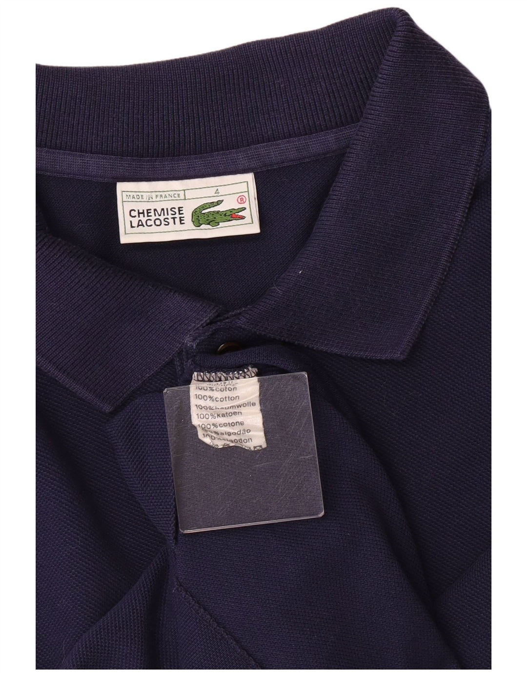 Lacoste herre poloshirt størrelse 4 Medium marineblå bomuld