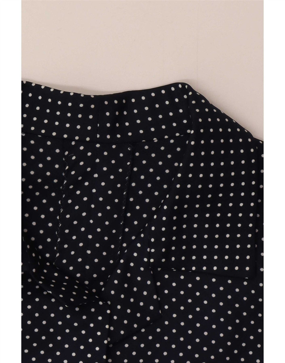 Vintage Dame Shift Dress UK 16 Large Navy Blue Spotted