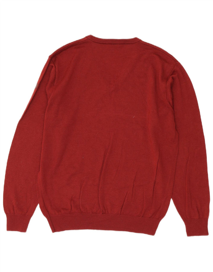 Marz Herre V-hals sweater IT 50 Medium Burgundy Virgin Wool