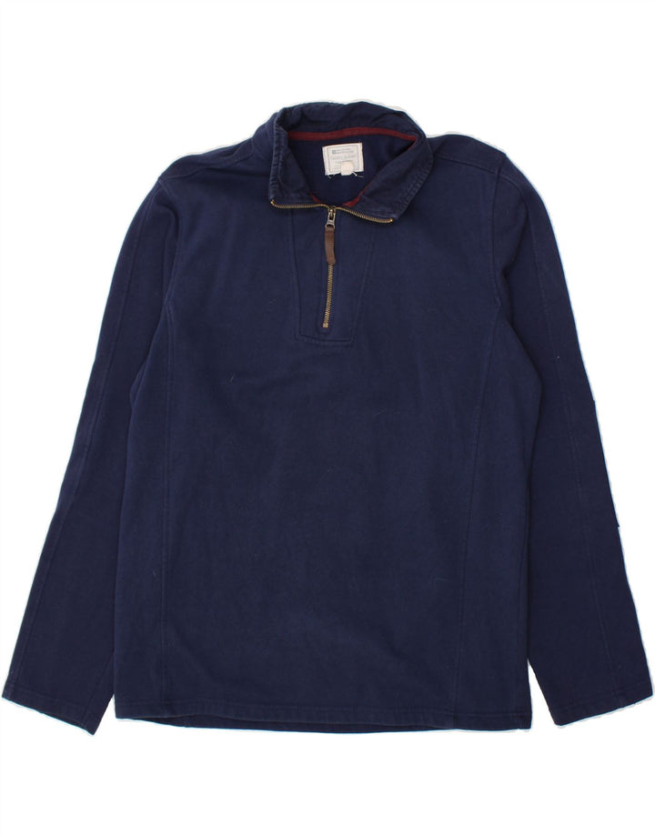 MOUNTAIN WAREHOUSE Mens Zip Neck Sweatshirt Jumper Medium Navy Blue Cotton Vintage Mountain Warehouse and Second-Hand Mountain Warehouse from Messina Hembry 