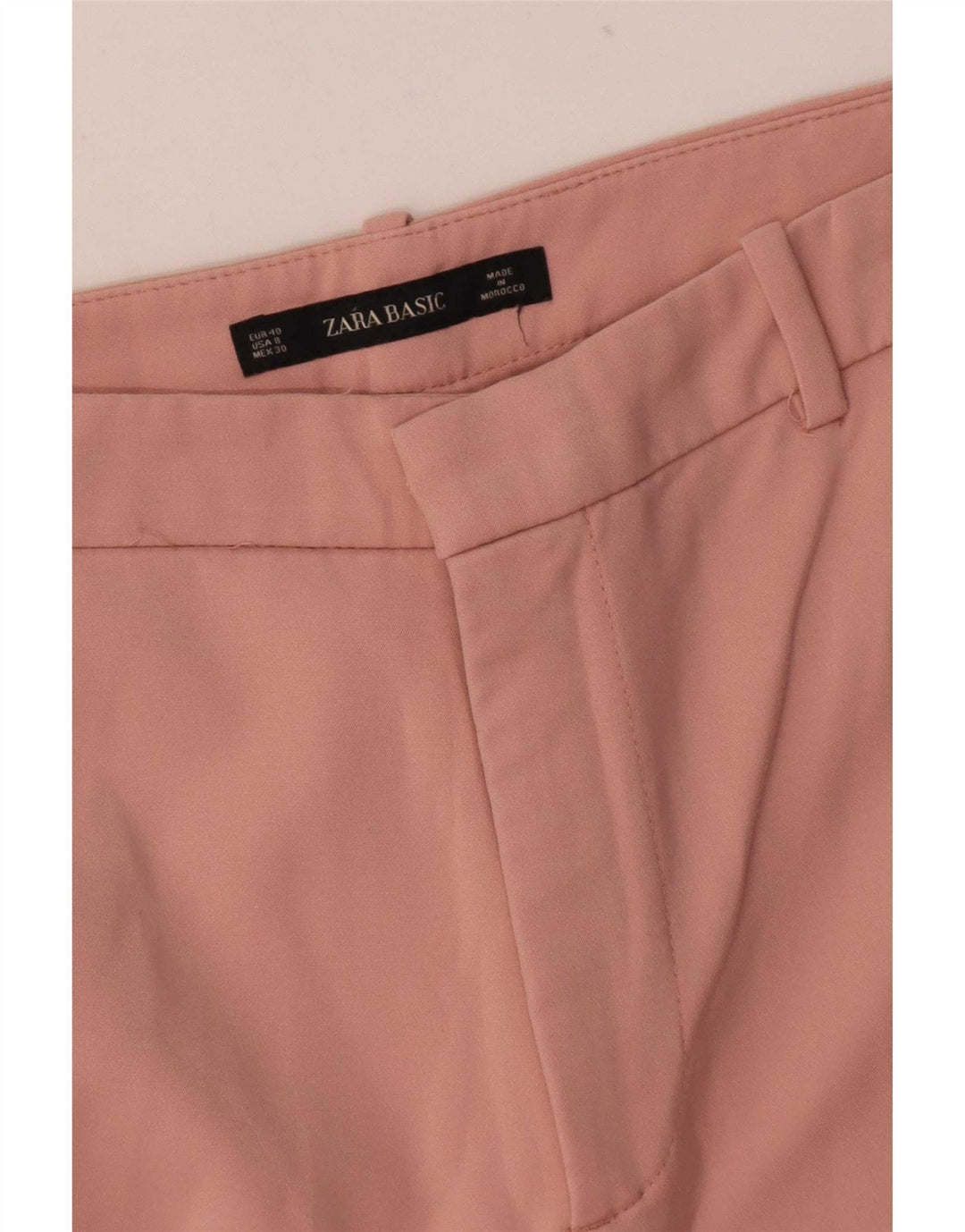 Zara Womens Cropped Trousers EU 40 Medium W30 L24 Pink