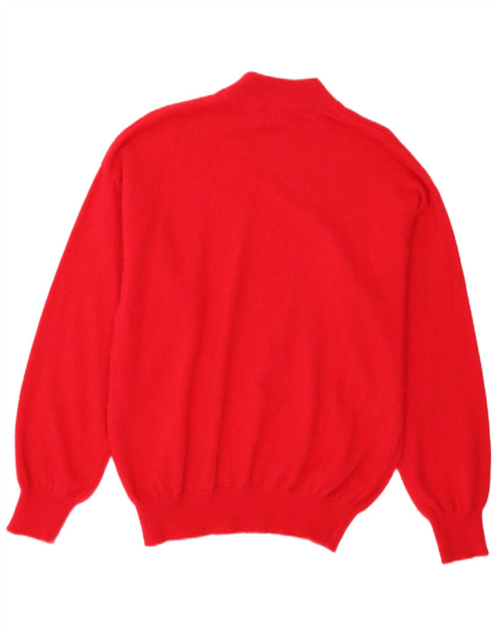 VINTAGE Dame Turtle Neck Jumper Sweater UK 16 Large Red Angora