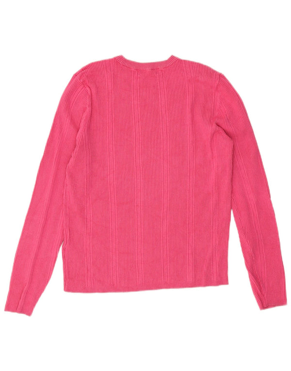 Marks & Spencer Dame sweater med rund hals DK 14 Medium Pink Viscose