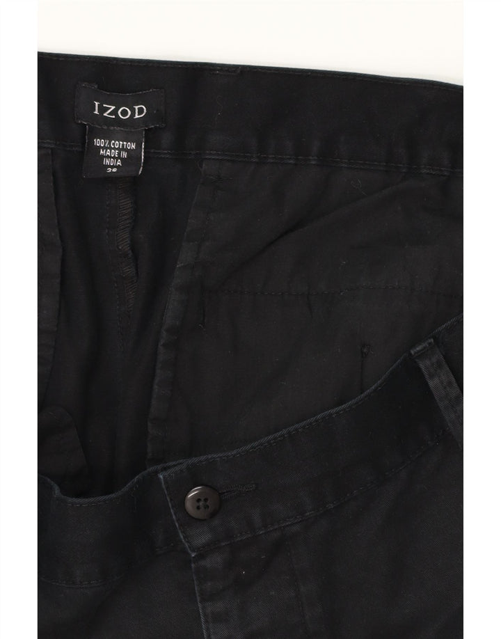 IZOD Chino Shorts til mænd W36 Large Black Bomuld