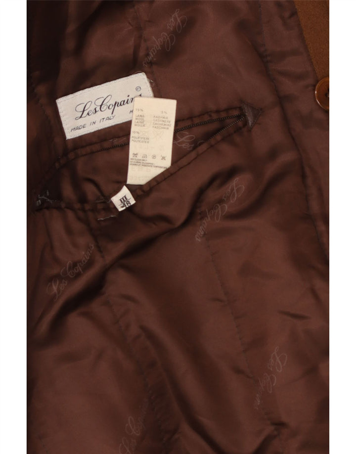 Les Copains Herre Dobbeltradet Frakke IT 48 Medium Brun Uld