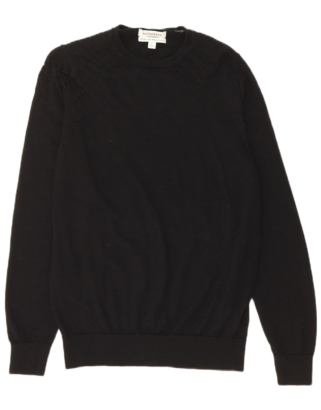Marks & Spencer Herre Autograph Crew Neck Jumper Sweater Medium Black