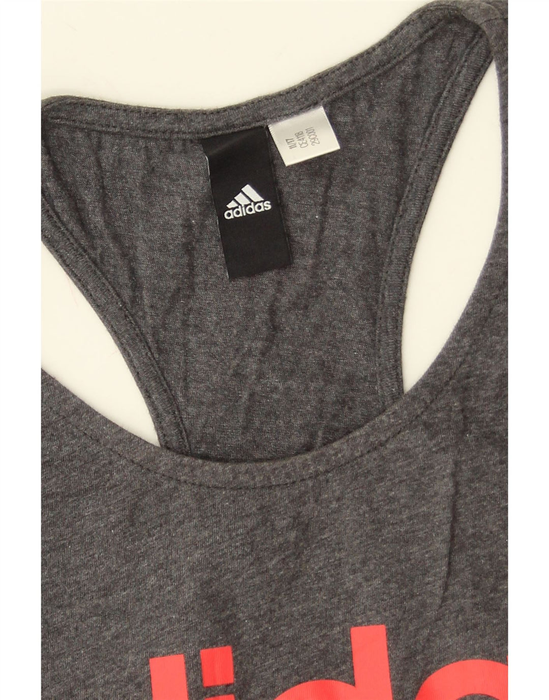 Adidas Dame Grafisk Vest Top UK 8 Small Grey Flecked
