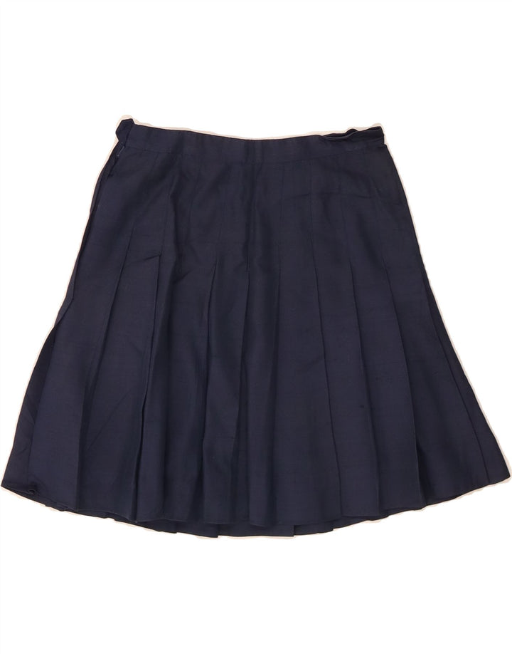 VINTAGE Womens Pleated Skirt W24 XS Navy Blue Vintage Vintage and Second-Hand Vintage from Messina Hembry 