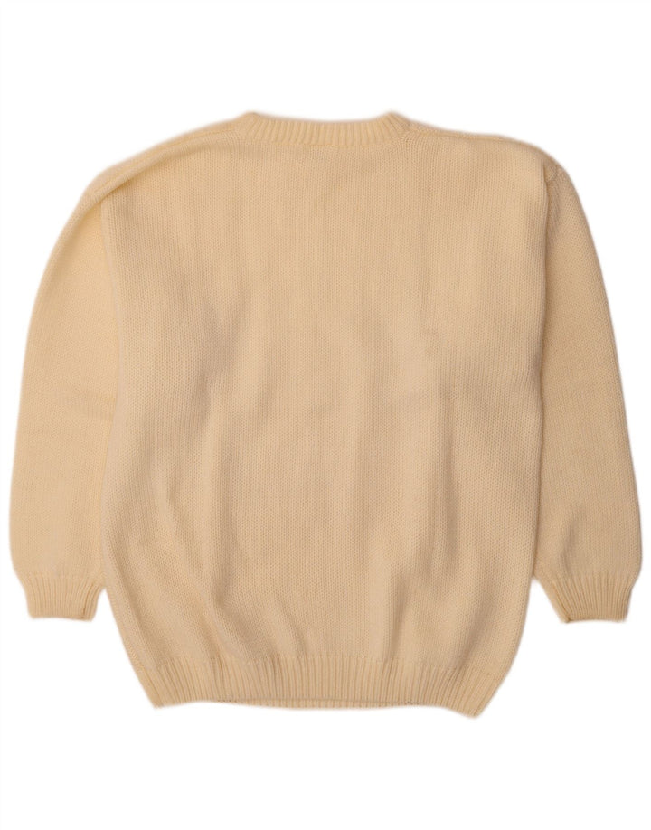 Angelo Muroni Herre Crew Neck Jumper Sweater Large Off White Polyacryl