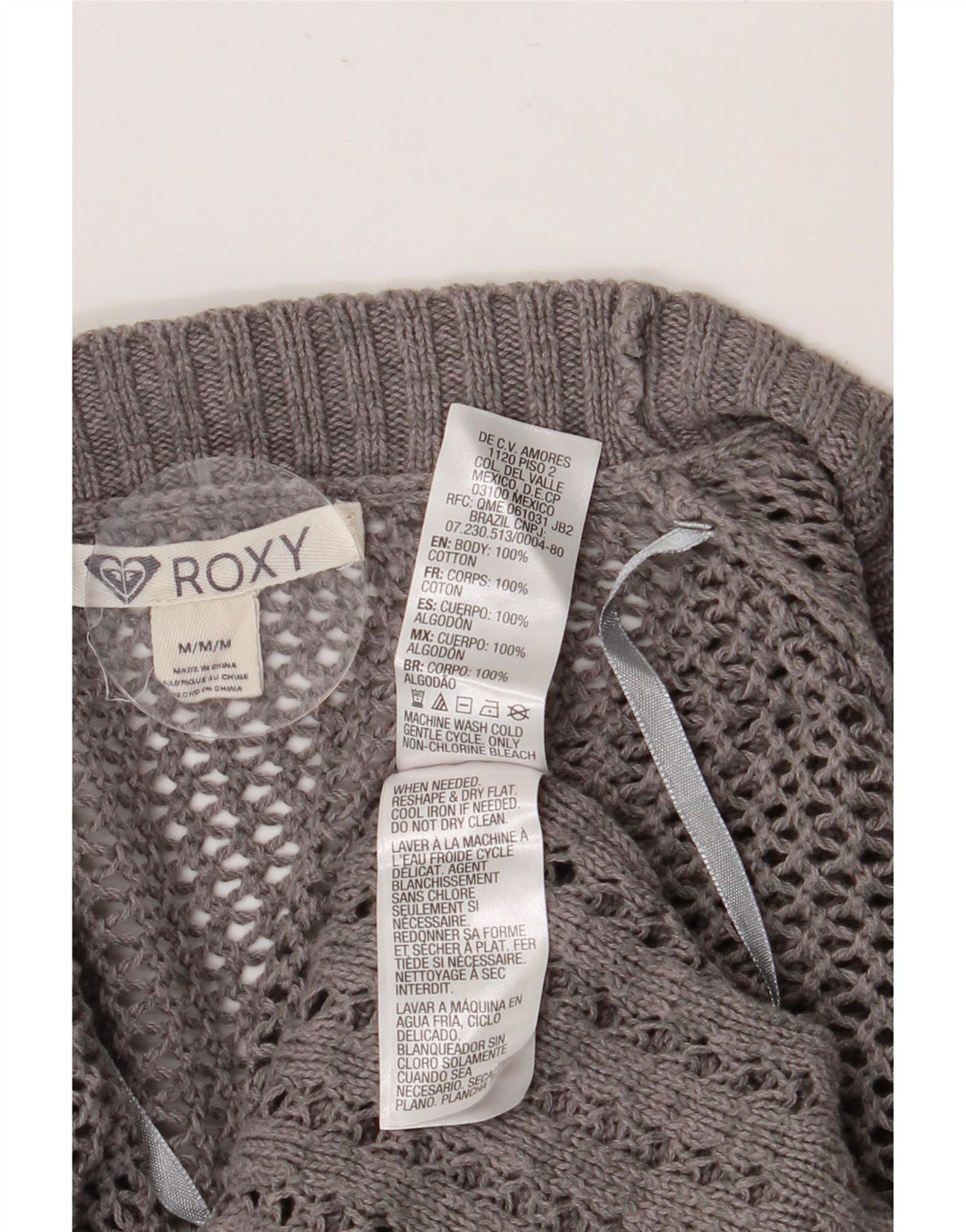 Roxy Womens Longline Cardigan Sweater UK 14 Medium Grey Bomuld