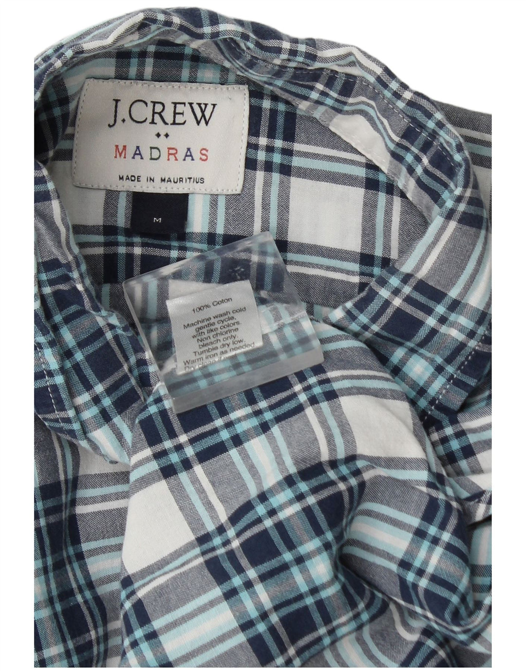 J. Crew Herre Flanelskjorte Medium Blå Ternet Bomuld