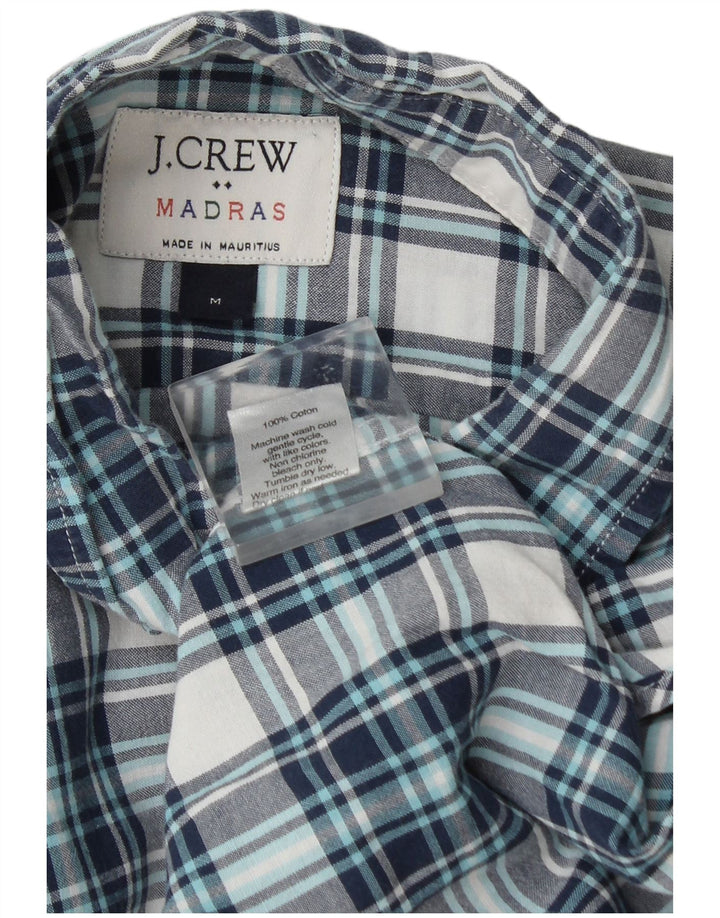 J. Crew Herre Flanelskjorte Medium Blå Ternet Bomuld