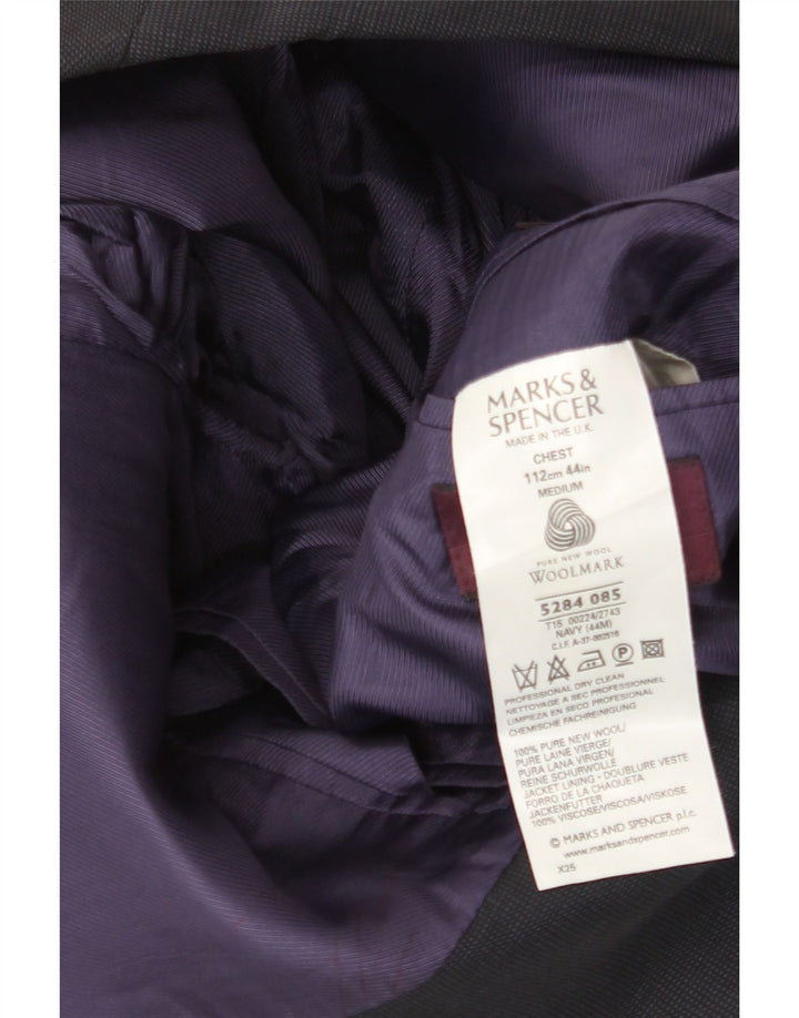 Marks & Spencer Herre 3-knaps blazerjakke UK 44 2XL Marineblå New Wool