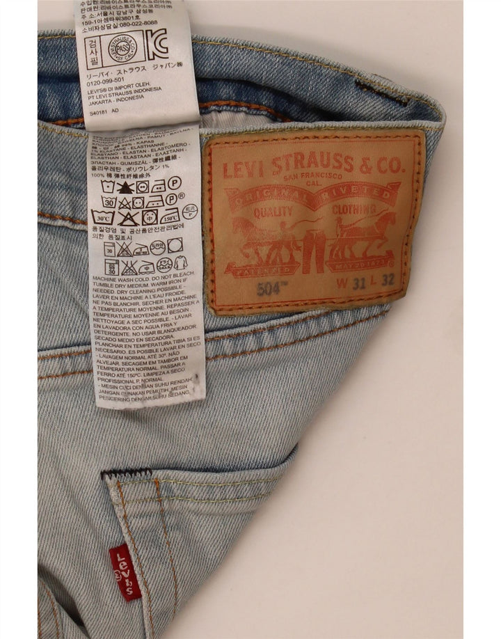 Levi's Herre 504 Straight Jeans W31 L32 Blå Bomuld