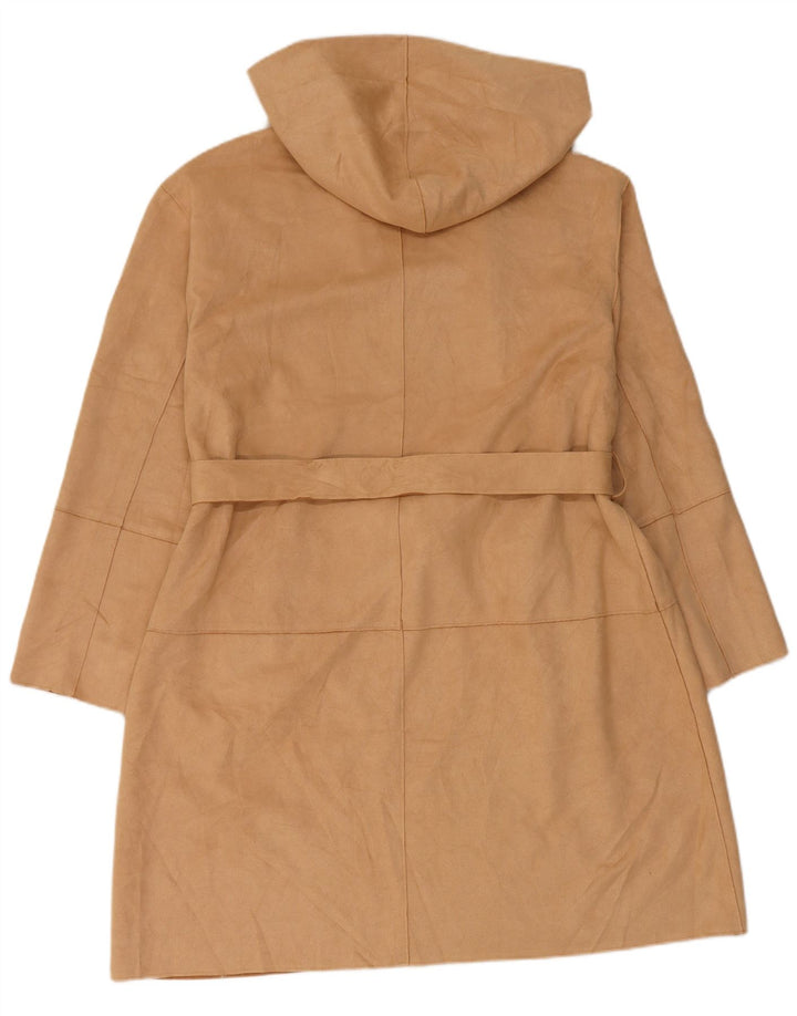 Zara Dame Hætte Overfrakke UK 18 XL Beige