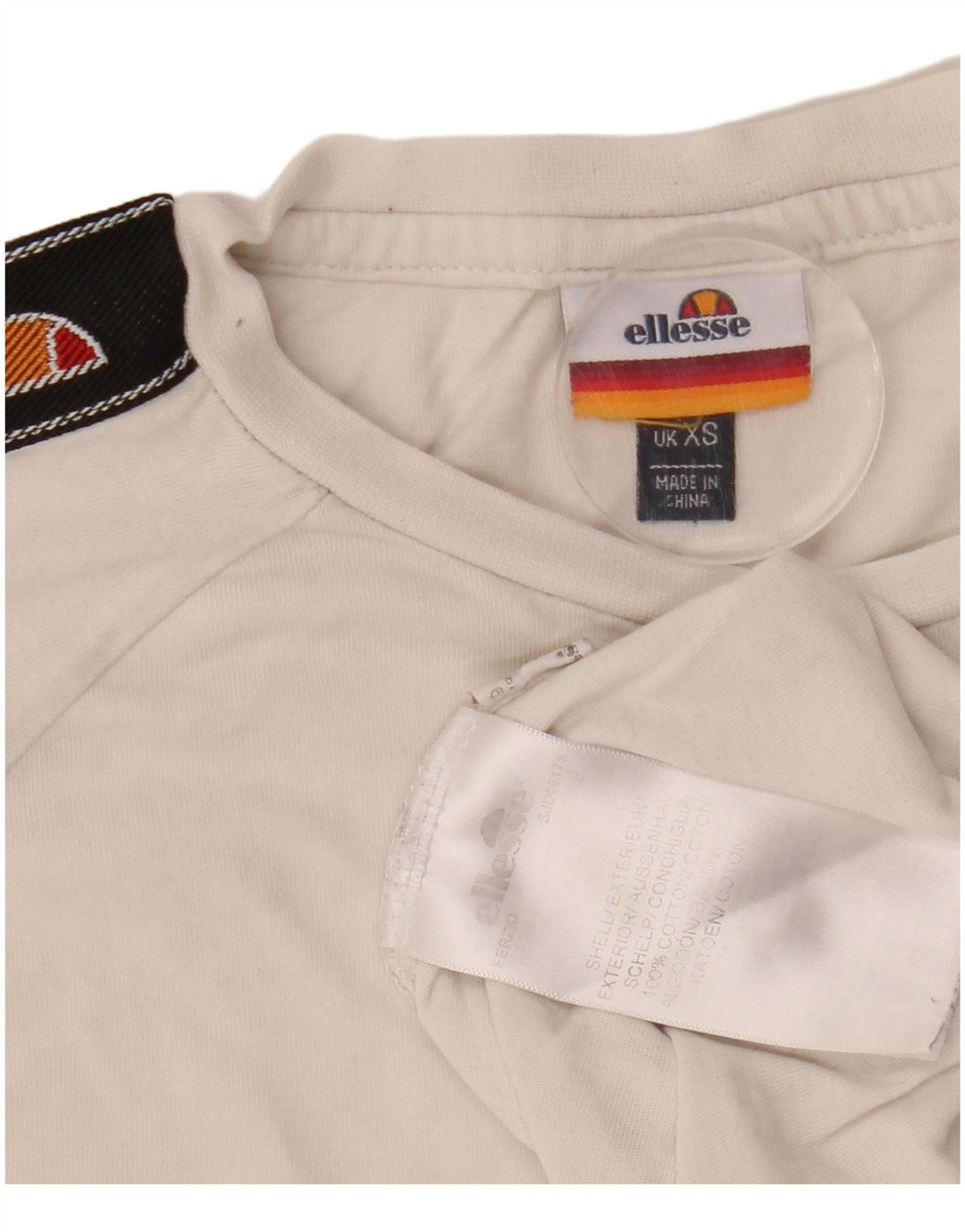 ELLESSE Herre grafisk T-shirt Top XS Hvid Bomuld
