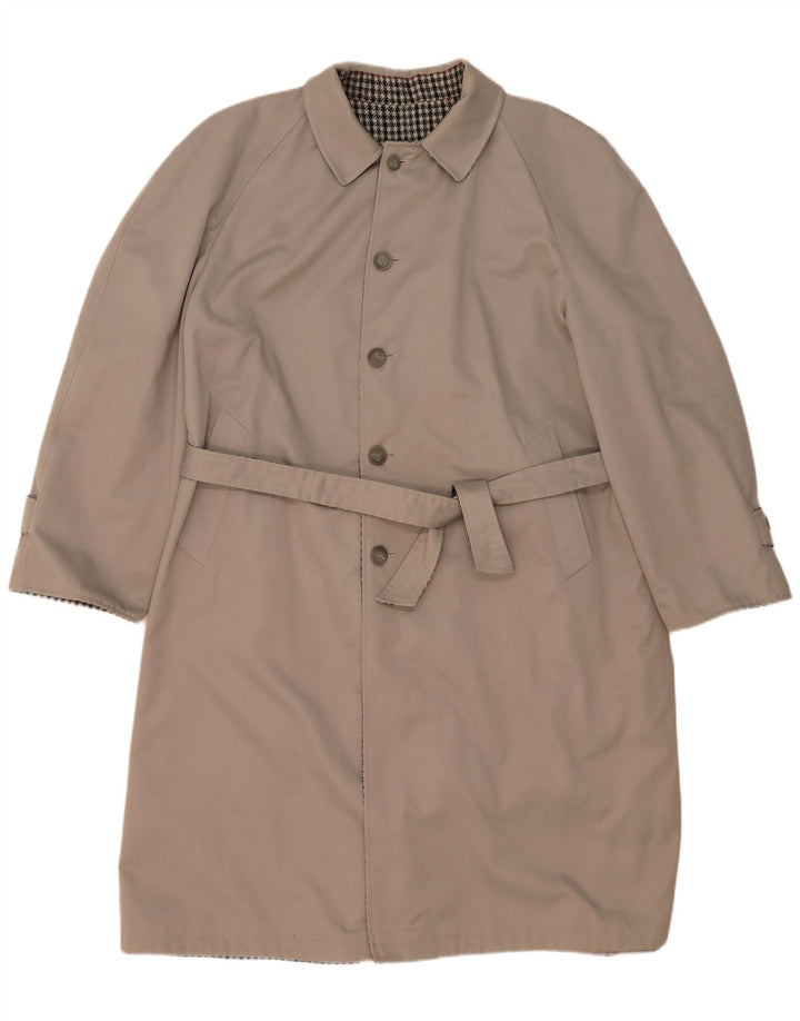 Hamilton Herre Vendbar Trench Coat IT 56 3XL Grå ternet polyester