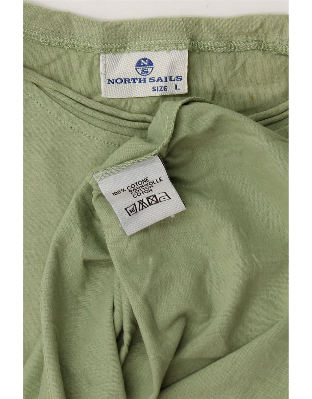 NORTH SAILS Herre Grafisk T-Shirt Top Stor Grøn Bomuld