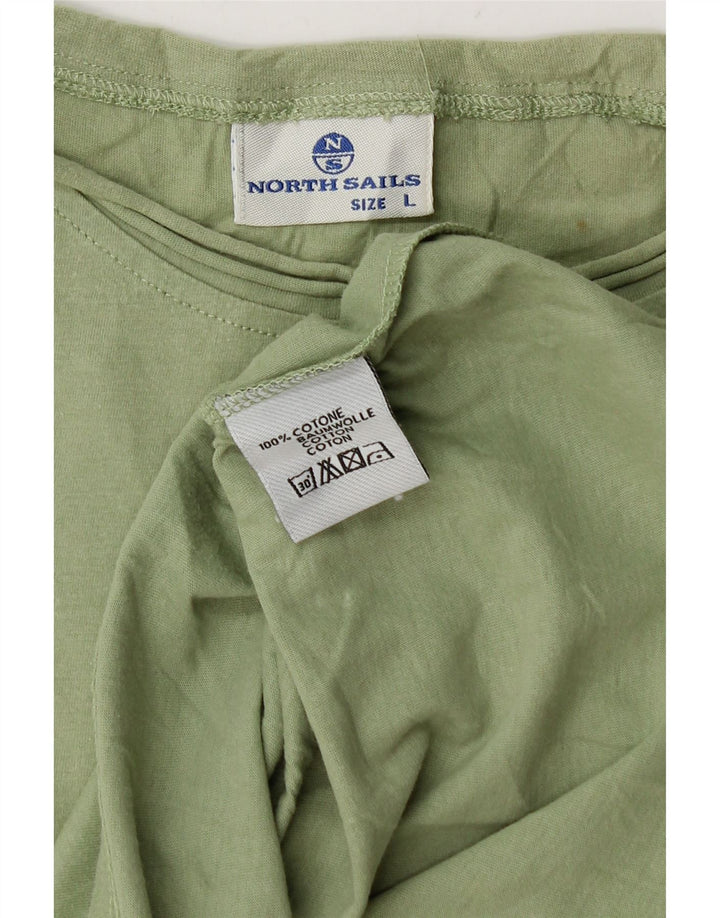 NORTH SAILS Herre Grafisk T-Shirt Top Stor Grøn Bomuld
