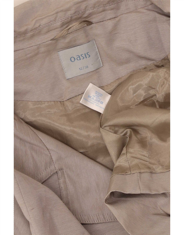 Zara Dame 3/4 ærmet overfrakke UK 12 Medium Beige Bomuld
