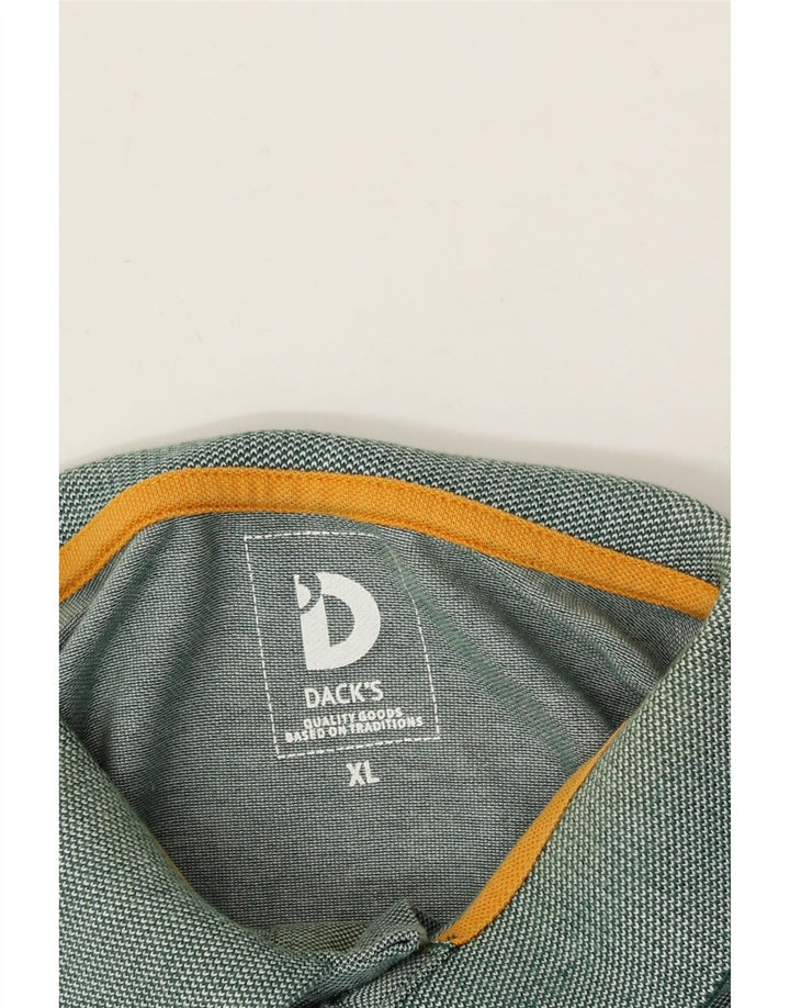 DACK'S Mens Polo Shirt XL Green Cotton Vintage Dack's and Second-Hand Dack's from Messina Hembry 