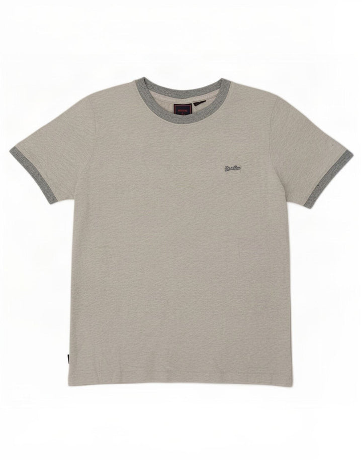 Superdry oversized T-shirt top til kvinder DK 10 Lille grå flækket bomuld