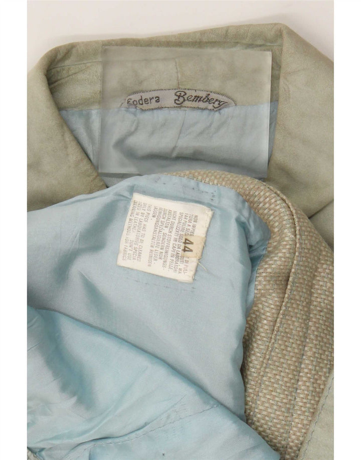 Vintage dame ruskindsjakke IT 44 Medium Green Læder