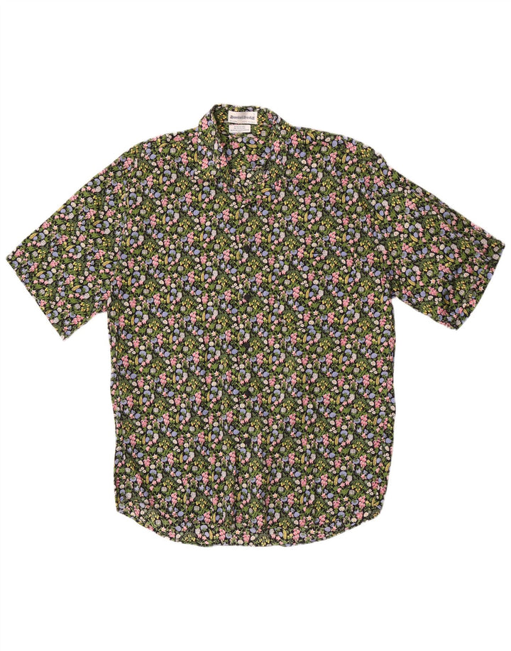 Daniel Dodd Herre Kortærmet Skjorte Large Green Floral