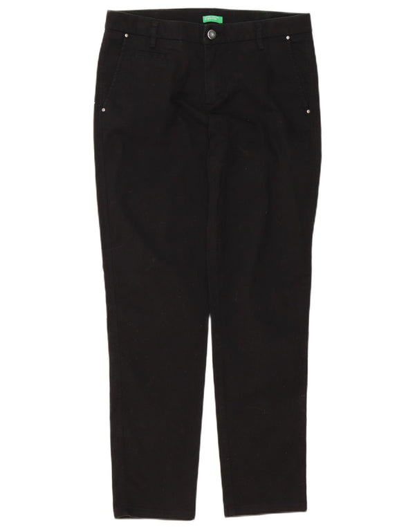 Benetton Womens Slim Chino Trousers W29 L29 Black