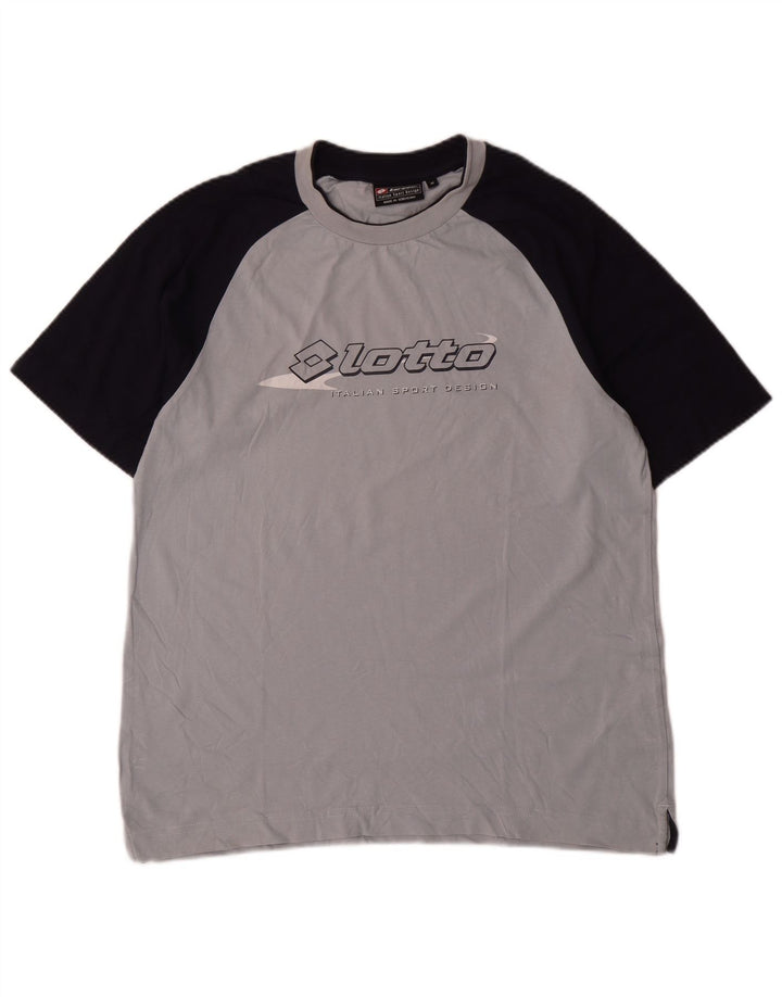 Lotto Herre grafisk T-shirt Top Mellemgrå Colourblock Bomuld
