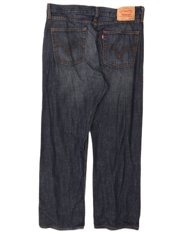 LEVI'S Herre 751 Straight Jeans W36 L30 Marineblå Bomuld