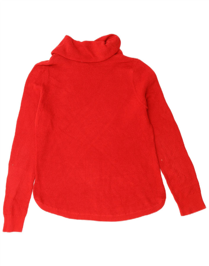 Ralph Lauren Dame Rullehals Sweater UK 14 Medium Rød Bomuld
