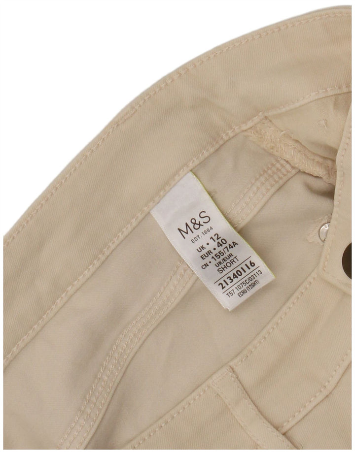 Marks & Spencer Dame Straight Jeans UK 12 Medium W30 L26 Beige Bomuld