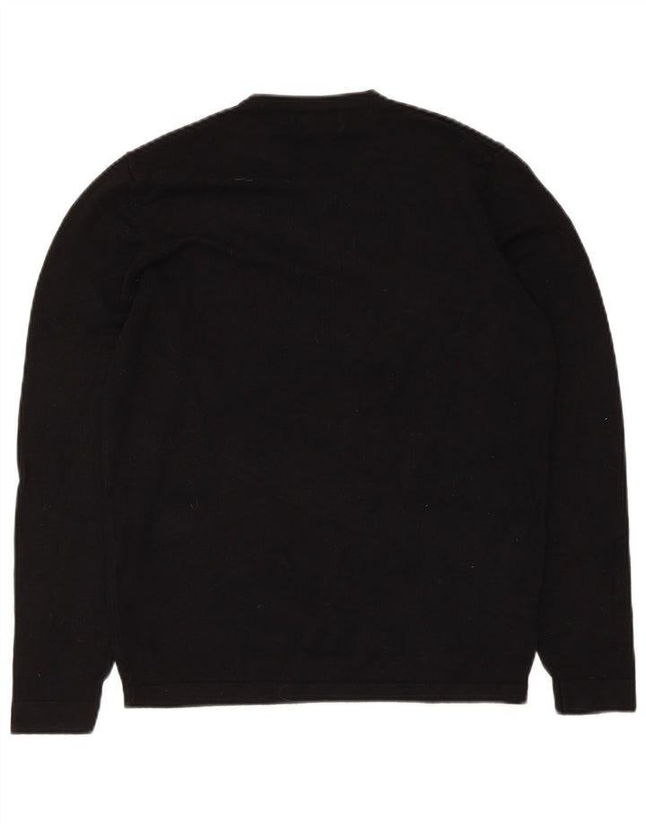 Zara Herre V-hals sweater lille sort viskose