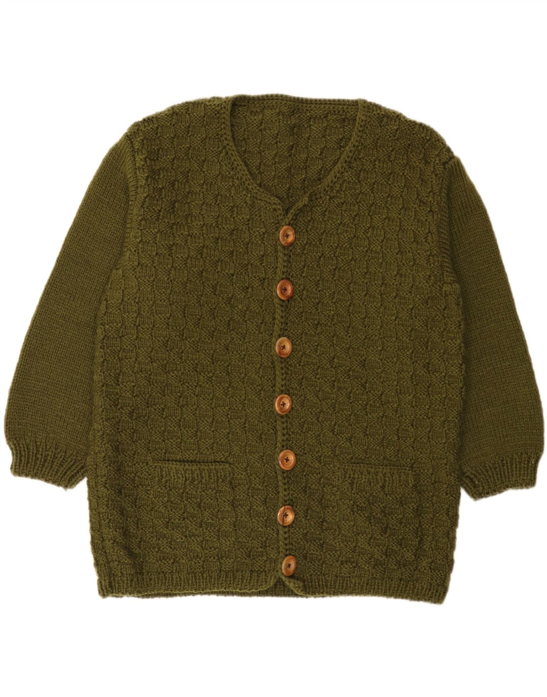 Vintage dame cardigan sweater UK 14 Large Khaki