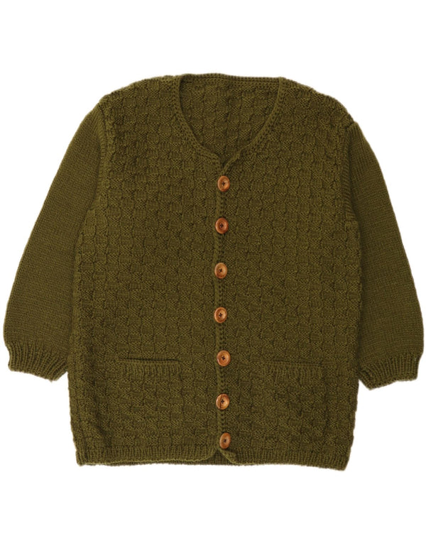Vintage dame cardigan sweater UK 14 Large Khaki