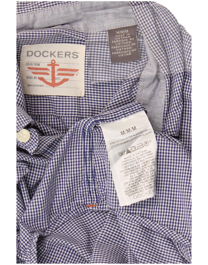 DOCKERS Herreskjorte Medium Blue Gingham Cotton